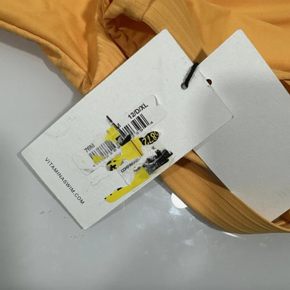 NWD $175 Vitamin A [ D Cup 12 ] Leah Ribbed Square Neck One-Piece Swimsuit #5847